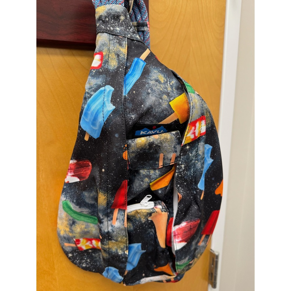 KAVU Space Pop Galaxy Popsicle Rope Sling Canvas Bag Crossbody Backpack NWT - Picture 13 of 14